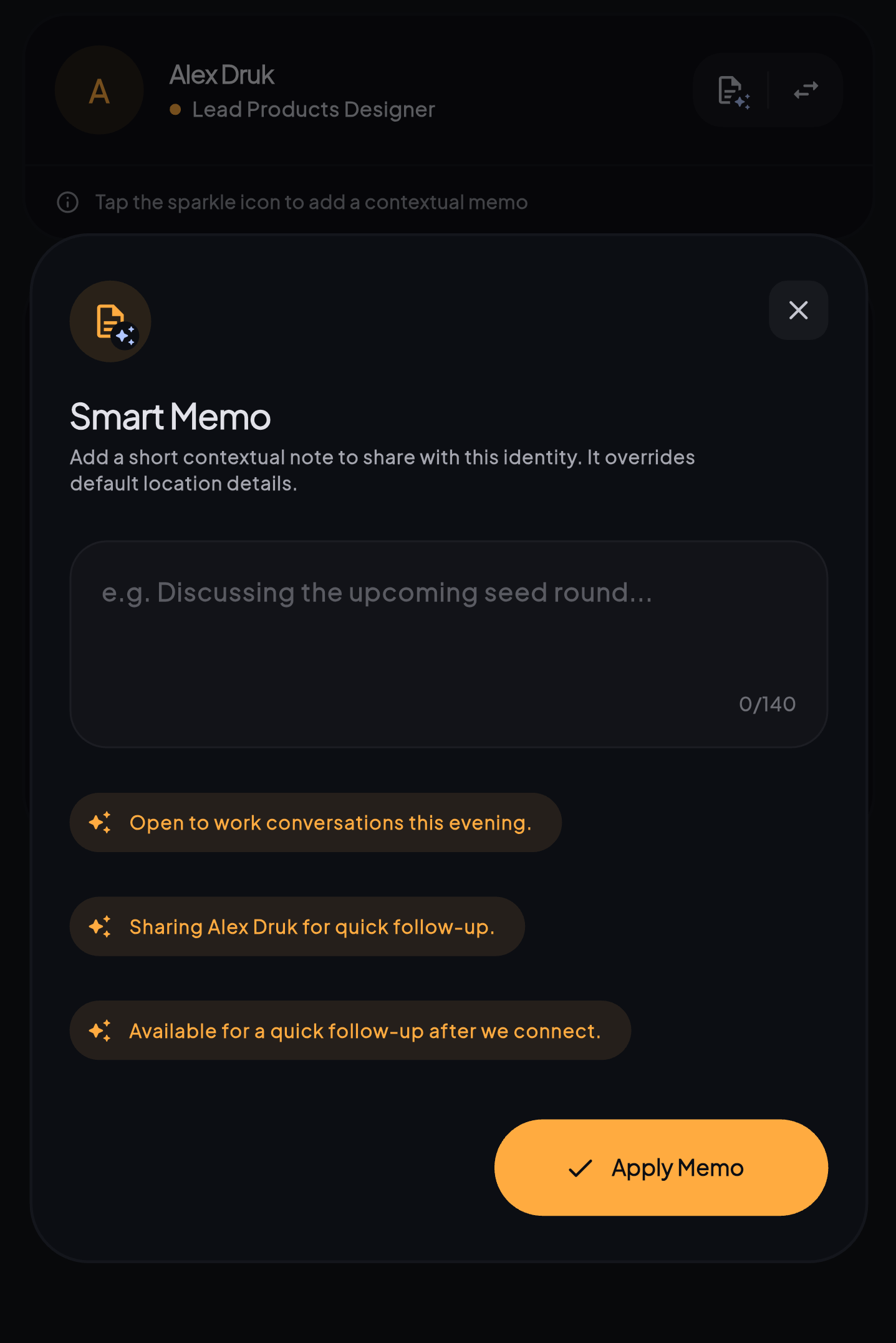 Harmoniq smart memo screen